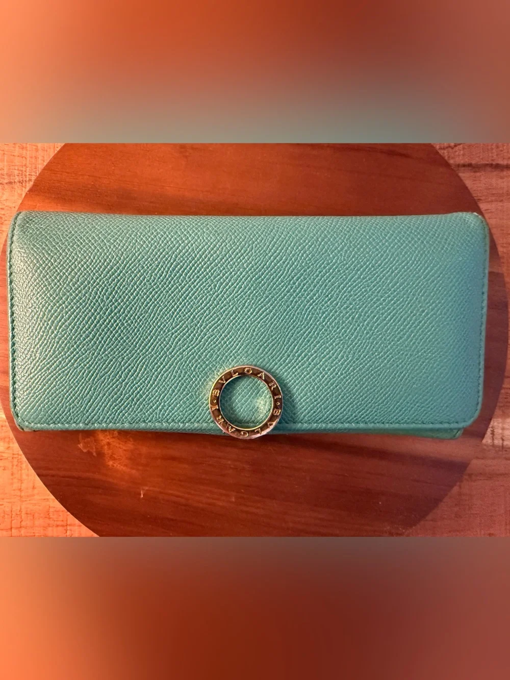 Bvlgari Leather Wallet Long Continental | Teal & Pink | Gold Hardware | ✨